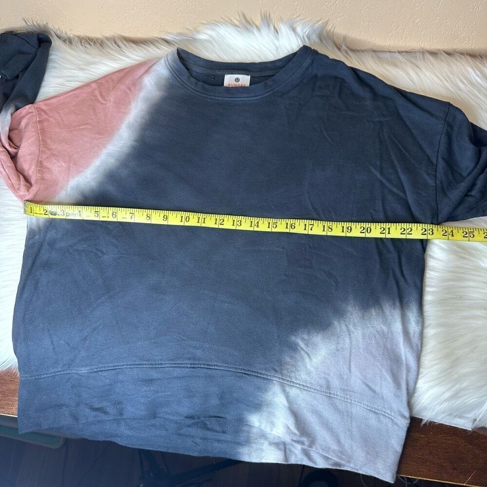 Anthropologie Sundry Terry Oversize Sweatshirt in Terracotta & Charcoal Size 1/S - Picture 6 of 12